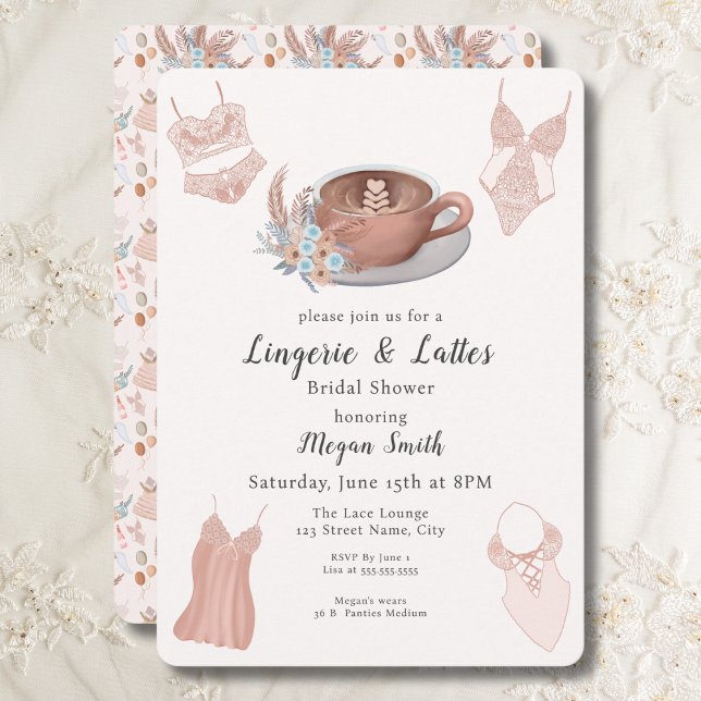 Convites Chá de Noiva Lingerie & Lattes (Criador carregado)