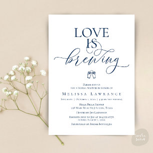 Convites Chá de Noiva Love Is Brewing   Grafia Elegante