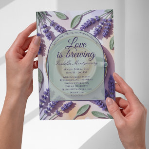 Convites Chá de Noiva Love Is Brewing Lavanda Latte