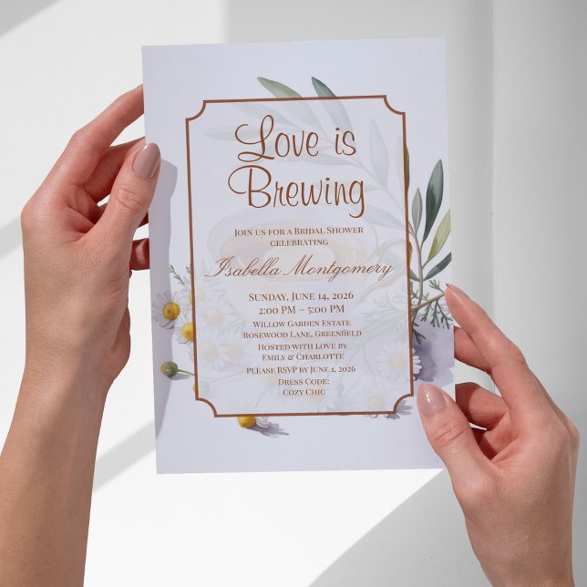 Convites Chá de Noiva Love Is Brewing Lemon Tea (Love Is Brewing Lemon Tea Bridal Shower Invitations
)