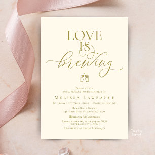 Convites Chá de Noiva Love Is Brewing   Letra Elegante