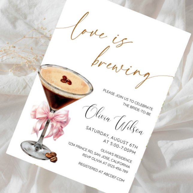 Convites Chá de Noiva Love Is Brewing - Tema Café Noiva  (Criador carregado)