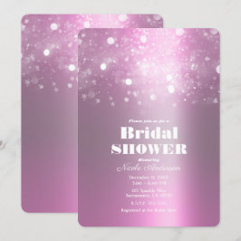Convites Chá de Noiva Luzes Espelhantes Rosa de Inverno