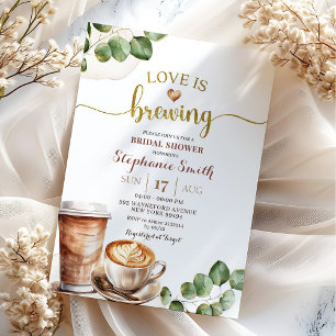 Convites Chá de Noiva O Amor pelo Café está Fermentando