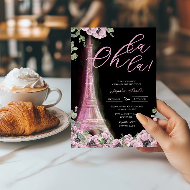 Convites Chá de Noiva Parisiense Oh La La (Criador carregado)