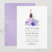 Chá de Noiva Pastel Violeta Floral Pop Fizz Clink