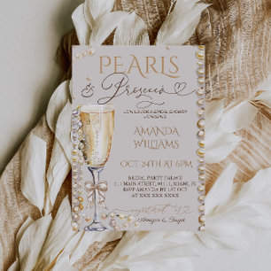 Convites Chá de Noiva Pérolas e Prosecco
