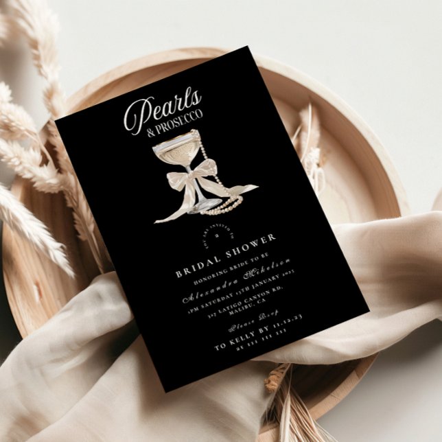 Convites Chá de Noiva Pérolas & Prosecco (Criador carregado)