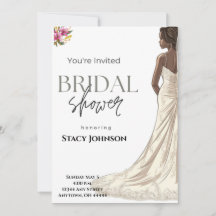 Chá de Noiva Personalizável Noiva Afro-Americana