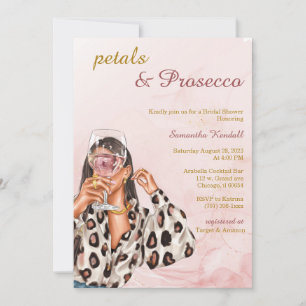 Convites Chá de Noiva Pétalas e Prosecco