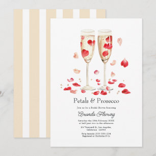 Convites Chá de Noiva Pétalas & Prosecco Champagne