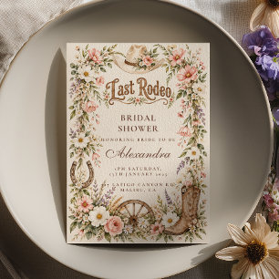 Convites Chá de Noiva Pink Wildflower Last Rodeo