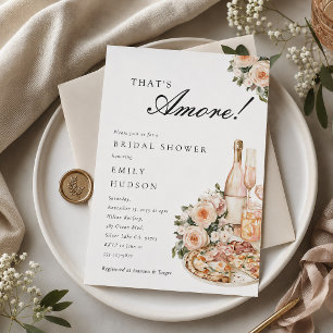 Convites Chá de Noiva Pizza Elegante Italiana That's Amore