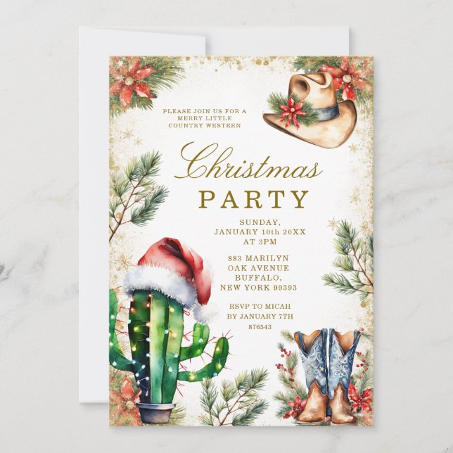 Convites Chá de Noiva Plaid Brunch e Bubbly Gold (Frente)