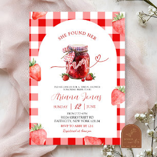 Convites Chá de Noiva Red Gingham Morango Summer Jam
