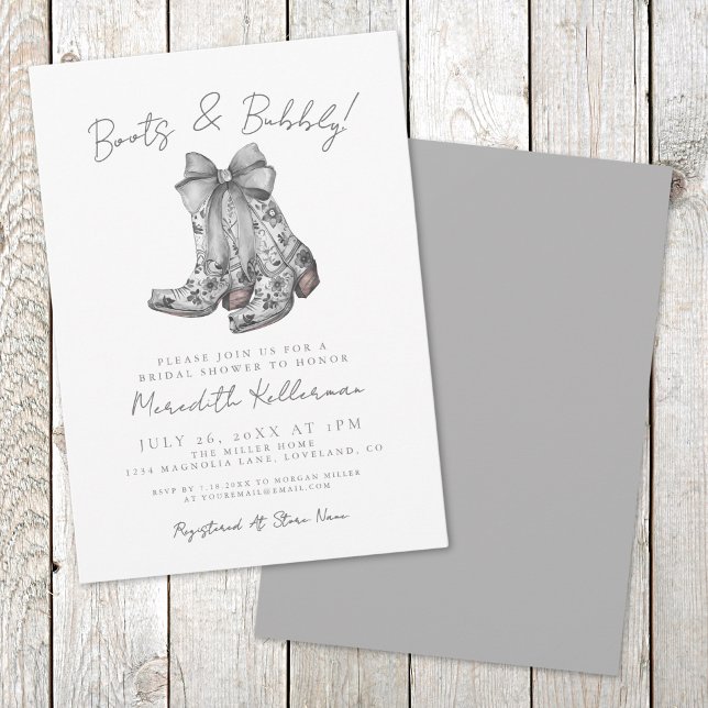 Convites Chá de Noiva Rústico Country com Arco (Rustic Bow Country Bridal Shower Invitation)
