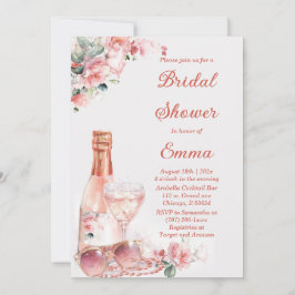 Convites Chá de Noiva Sofisticado Rosa Bege Elegante
