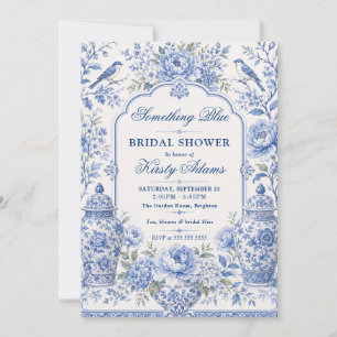 Convites Chá de Noiva Something Blue Chinoiserie