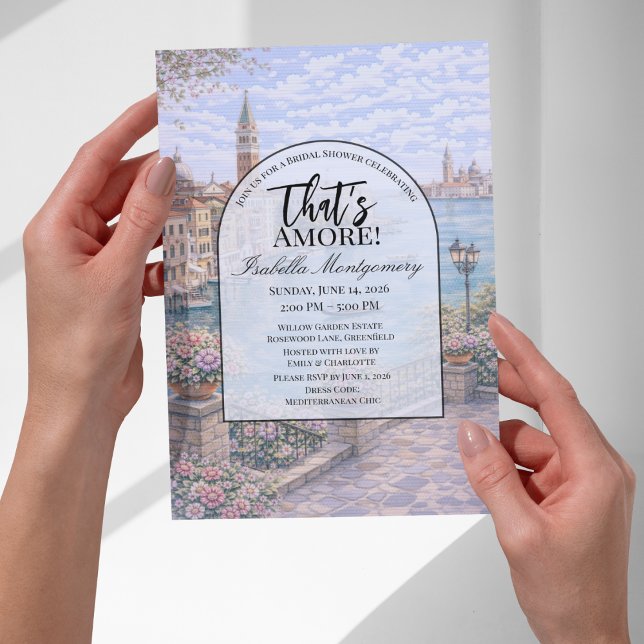 Convites Chá de Noiva Temático de Veneza Italiana (Venice Italian Themed Bridal Shower Invitations
)