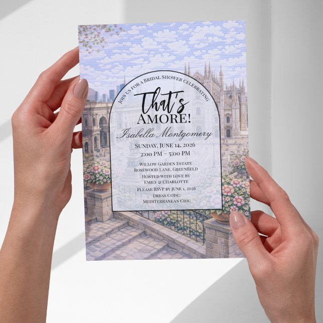 Convites Chá de Noiva Temático Milanês Italiano (Milan Italian Themed Bridal Shower Invitations
)