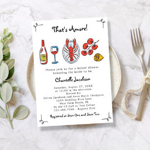 Convites Chá de Noiva That's Amore Italian Seafood & Wine