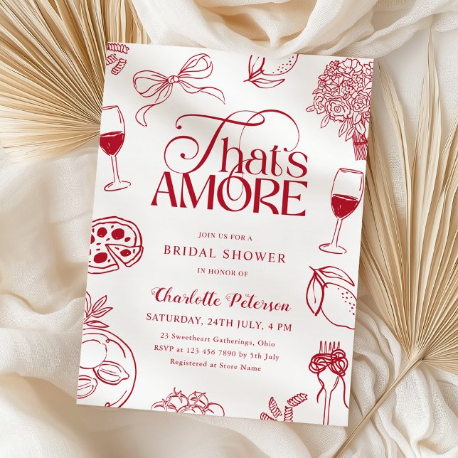 Convites Chá de Noiva That's Amore Vermelho (Criador carregado)
