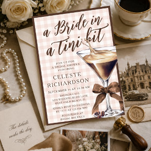 Convites Chá de Noiva Tini Bit Bow Espresso Martini