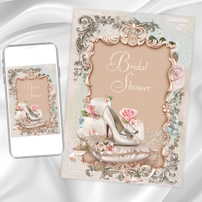 Convites Chá de Noiva Vintage (Pretty vintage any occasion invitation. Instant download and printed invitations available.)