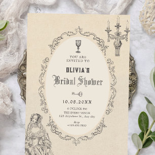 Convites Chá de noiva vitoriano vintage