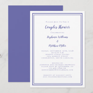 Convites Chá de Noivado Casal Engajamento Azul Periwinkle
