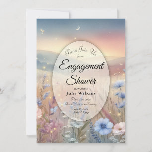 Convites Chá de Noivado de Whispers de Flor Selvagem Lua