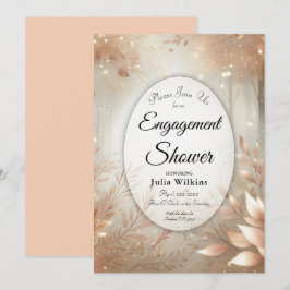 Convites Chá de Noivado florestal entalado de ouro Rosewood