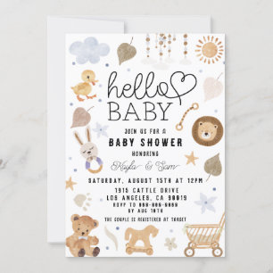 Convites Chá de Nursery Boho Baby Boy
