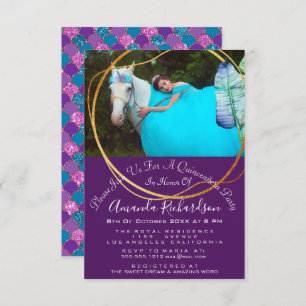 Convites Chá de panela 16ª Foto Quinceañera Mermaid