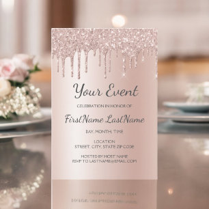 Convites Chá de panela 16 Doce com Glitter de Discagem Dour