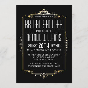 Convites Chá de panela 20 da Art Deco Retro