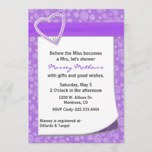 Convites Chá de panela à moda de Purple Heart