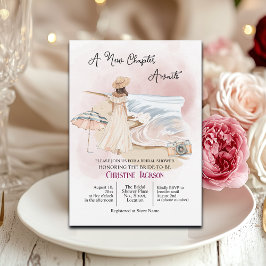 Convites Chá de panela "A New Chapter Await", na Summer Chi