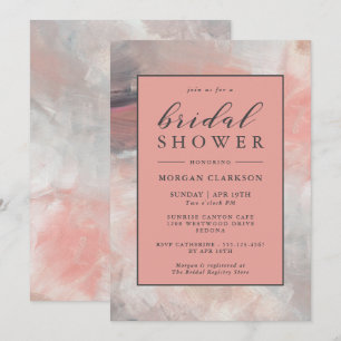 Convites Chá de panela abstrato moderno coral empoeirado