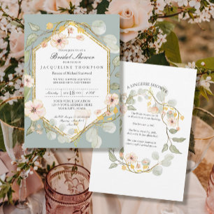 Convites Chá de panela  Adulto Sage Rosa