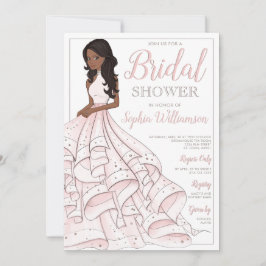 Convites Chá de panela Africano Americano Glitter Glam Brid