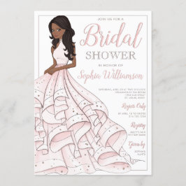 Convites Chá de panela Africano Americano Glitter Glam Brid