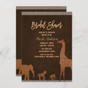 Convites Chá de panela africano dos animais do jardim