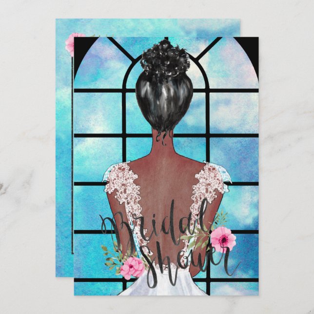 Convites Chá de panela afro-americano (Frente/Verso)