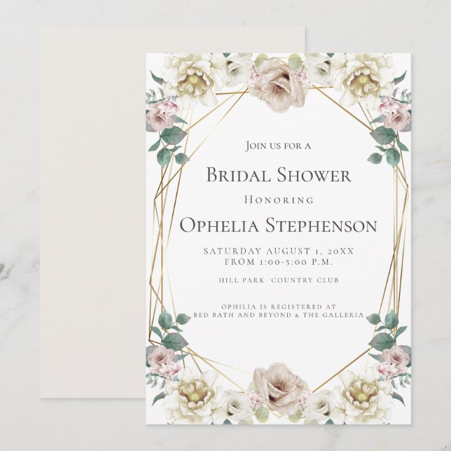 Convites CHÁ DE PANELA | Alabaster de Alabastro Hidromático (Frente/Verso)