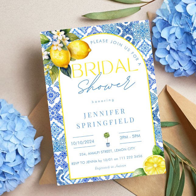 Convites Chá de panela Amalfi Italiano La Dolce Vita (Amalfi Italian La Dolce Vita Bridal Shower Invitation)