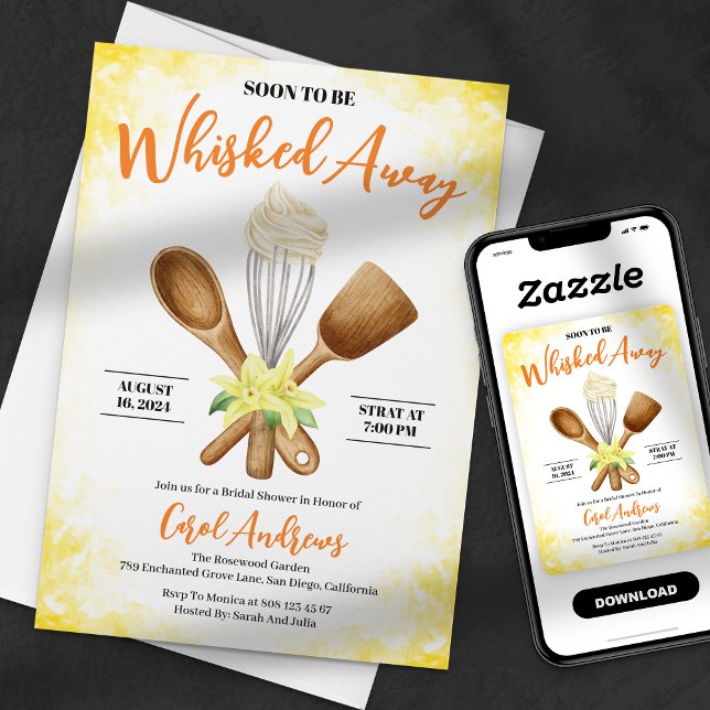 Convites Chá de panela Amarelo-Aquarela (Criador carregado)