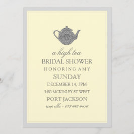 Convites Chá de panela Amarelo e Cinza Alto do Chá