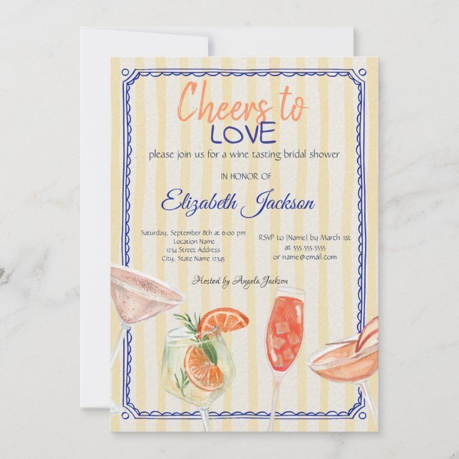 Convites Chá de panela amarelo-estilhaço (Frente)