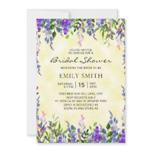 Chá de panela Amarelo Floral Roxo Elegante